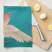 さくらんぼブロッサムと鳩 キッチンタオル (四つ折り)