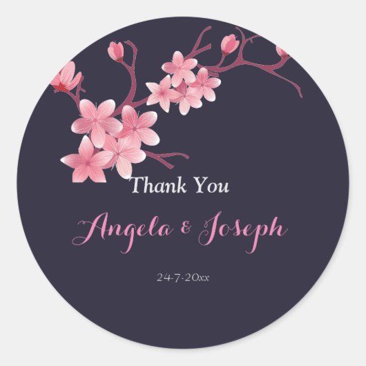 さくらんぼブロッサムのシール ラウンドシール (正面)