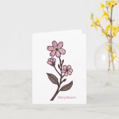 さくらんぼブロッサムの挨拶カード カード (黄色い花)