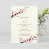 さくらんぼブロッサムをテーマにした結婚式招待状 招待状 (スタンド正面)