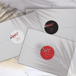 さくらんぼブロッサムをテーマにした結婚式用シール ラベル