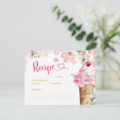 さくらんぼブロッサムアイスクリームブライダルシャワーレシピカード 招待状 (スタンド正面)