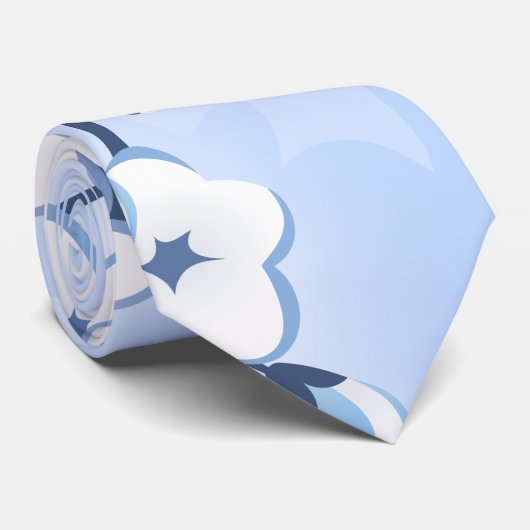 さくらんぼブロッサムアジアブルーホワイト ネクタイ (ロール)