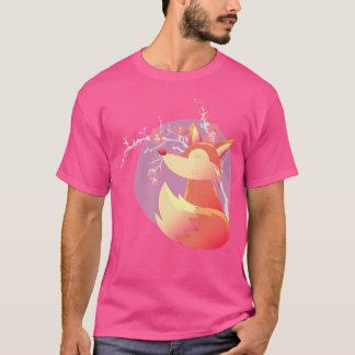 さくらんぼブロッサムアニマルムーン桜自然フォレストFl Tシャツ