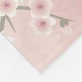 さくらんぼブロッサムアプリコットヴィンテージフローラ フリースブランケット (角)