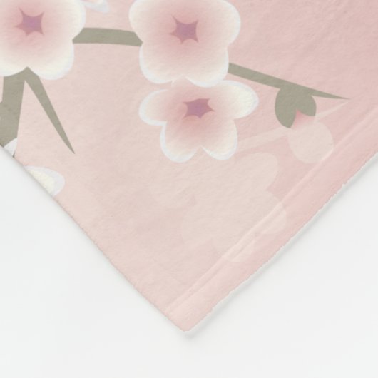 さくらんぼブロッサムアプリコットヴィンテージフローラ フリースブランケット (角)