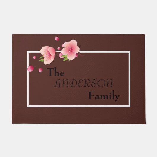 さくらんぼブロッサムウェルカムホーム ドアマット (正面)