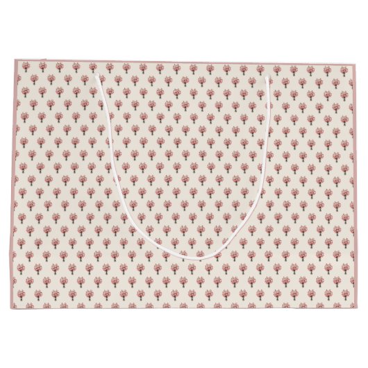 さくらんぼブロッサムウォータカラー桜ブーケパターン ラージペーパーバッグ (裏面)