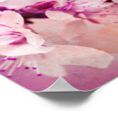 さくらんぼブロッサムウォーターカラーアート ポスター (角)