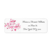 さくらんぼブロッサムウォーターカラーピンク差出人住所 ラベル (正面)