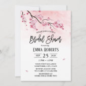 さくらんぼブロッサムウォーター色フローラブライダルシャワー 招待状 (正面)