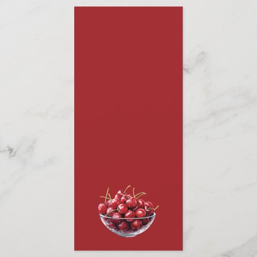 さくらんぼブロッサムエレガンスパーソナライズされたイベント メニュー (裏面)