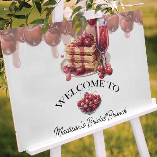 さくらんぼブロッサムエレガンスブライダルシャワーカスタムサイン ポスター