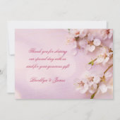 さくらんぼブロッサムエレガントなウェディングサンキューカード サンキューカード (裏面)