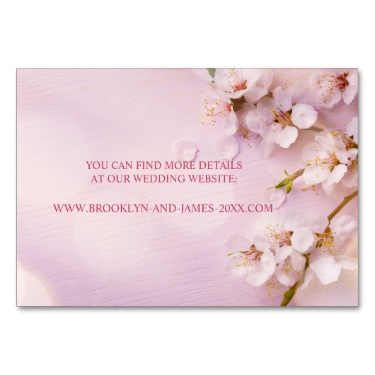 さくらんぼブロッサムエレガントウェディングアコモデーションカード テーブルナンバー (裏面)