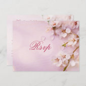 さくらんぼブロッサムエレガントウェディングRSVPポストカード インビテーションポストカード (正面/裏面)