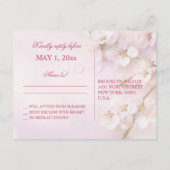 さくらんぼブロッサムエレガントウェディングRSVPポストカード インビテーションポストカード (裏面)