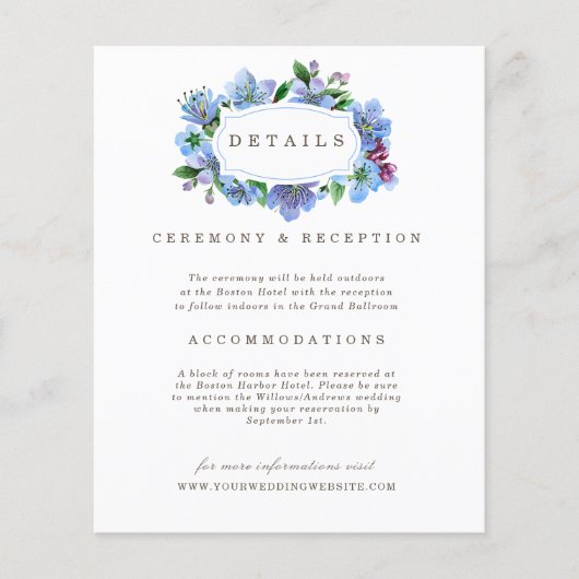 さくらんぼブロッサムエレガントブルー予算結婚の詳細 (正面)