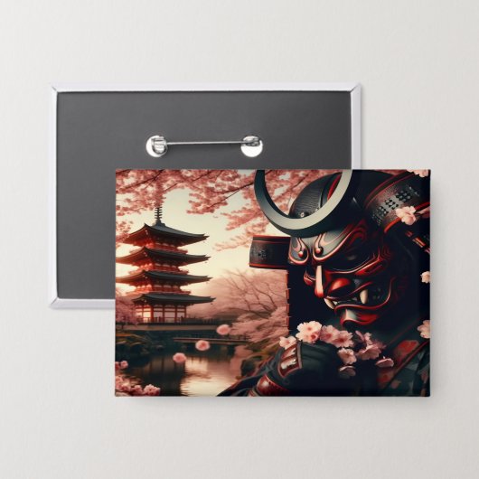 さくらんぼブロッサムオニボタン 缶バッジ (正面/裏面)