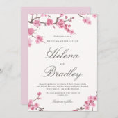 さくらんぼブロッサムオータム |ピンク結婚式招待状 招待状 (正面/裏面)