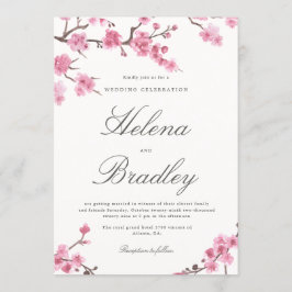さくらんぼブロッサムオータム |ピンク結婚式招待状 招待状