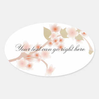 さくらんぼブロッサムオーバルステッカー 楕円形シール