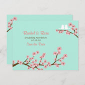 さくらんぼブロッサムガーデンピンクグリーン結婚ズ 案内ポストカード (正面/裏面)