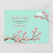 さくらんぼブロッサムガーデンピンクグリーン結婚ズ 案内ポストカード (正面)