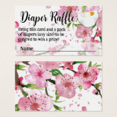 さくらんぼブロッサムガールベビーシャワーおむつラッフル (正面&裏面)