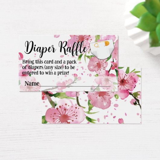 さくらんぼブロッサムガールベビーシャワーおむつラッフル (デスク)