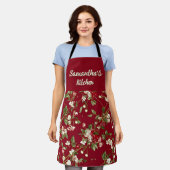 さくらんぼブロッサムキッチンエプロン エプロン (着用した状態)