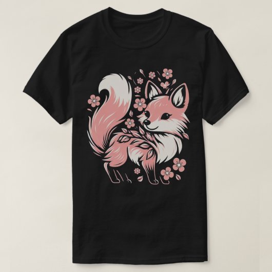 さくらんぼブロッサムキツネNo型 Tシャツ (デザイン正面)