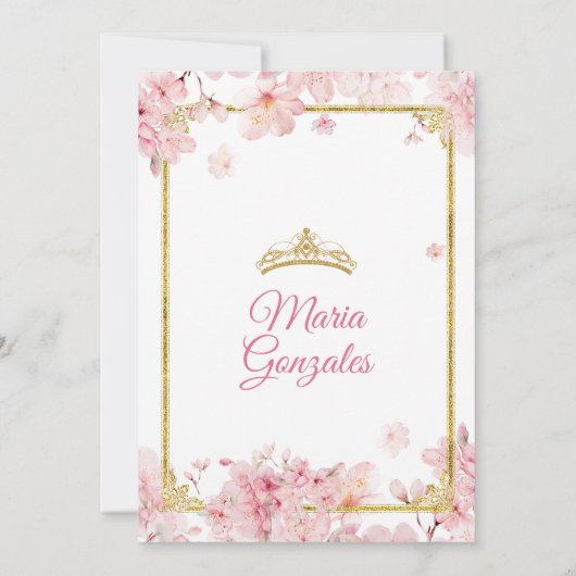 さくらんぼブロッサムキンセアニェラ誕生日クラウン 招待状 (裏面)