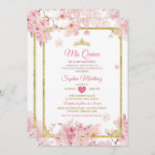 さくらんぼブロッサムキンセアニェラ誕生日クラウン 招待状 (正面/裏面)