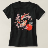 さくらんぼブロッサムコイ鯉魚日本の桜グラフ Tシャツ (デザイン正面)