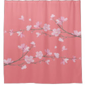 さくらんぼブロッサムサンゴ シャワーカーテン (正面)