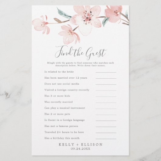 さくらんぼブロッサムザゲスト披露宴ゲーム チラシ (正面)