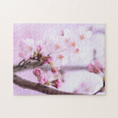 さくらんぼブロッサムジャパンフローラピンクかわいらしユニーク ジグソーパズル (横)