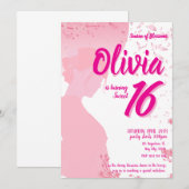 さくらんぼブロッサムスウィート16誕生日招待状 招待状 (正面/裏面)