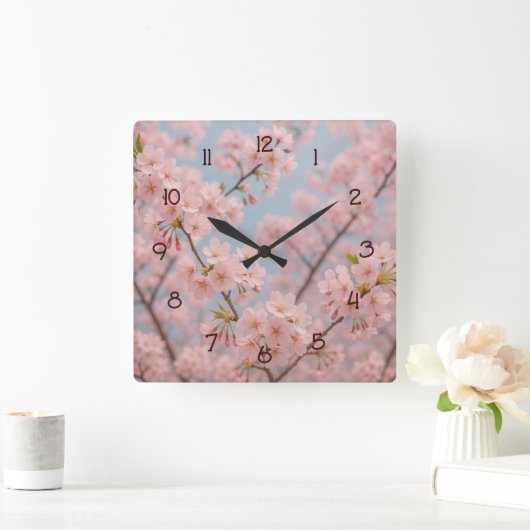 さくらんぼブロッサムセレニティ スクエア壁時計 (ホーム)