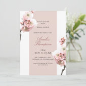 さくらんぼブロッサムダスティピンクフローラブライダルシャワー 招待状 (スタンド正面)