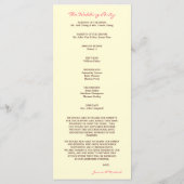 さくらんぼブロッサムダブルハピネス結婚式 プログラム (裏面)