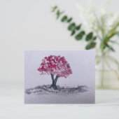 さくらんぼブロッサムツリーウォーターカラーオリジナルのアートワーク ポストカード (スタンド正面)