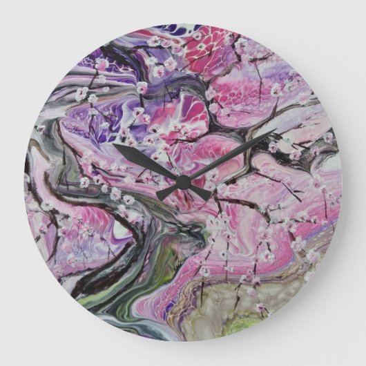 さくらんぼブロッサムツリークロック ラージ壁時計 (正面)