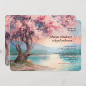 さくらんぼブロッサムツリーザレイク結婚ス 招待状 (正面/裏面)
