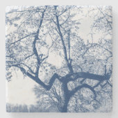 さくらんぼブロッサムツリーデルフツブルーストーンコースター ストーンコースター (正面)