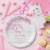 さくらんぼブロッサムツリーバークブライダルシャワー ペーパープレート (パーティー)