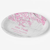 さくらんぼブロッサムツリーバークブライダルシャワー ペーパープレート (アングル)