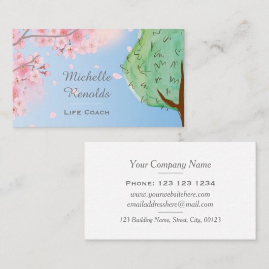 さくらんぼブロッサムツリー自然ガーデンカスタム 名刺 (正面/裏面)