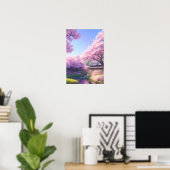 さくらんぼブロッサムティーハウスバイザリバー ポスター (ホームオフィス)